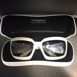 White Authentic Chanel Sunglasses
